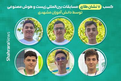 دانش آموزان مشهدی ۷ مدال طلای المپیاد جهانی هوش مصنوعی و زیست‌شناسی را کسب کردند