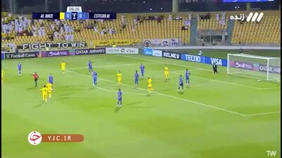 لحظات به ثمر رسیدن گل الوصل به استقلال + فیلم