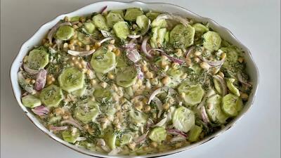 سالاد خیار خوشمزه و سریع ، رژیمی و ساده!