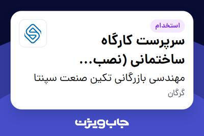 استخدام سرپرست کارگاه ساختمانی (نصب آسانسور) - آقا در مهندسی بازرگانی تکین صنعت سپنتا