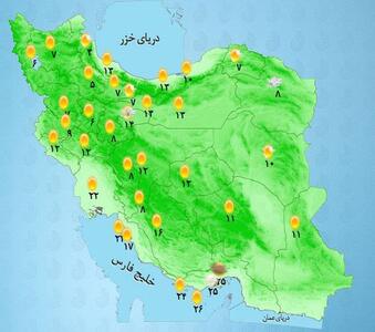 رگبار پراکنده در شمال و جنوب کشور