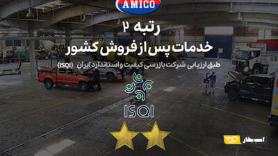 گروه صنعتی آمیکو بالاترین رتبه خدمات پس از فروش را کسب کرد