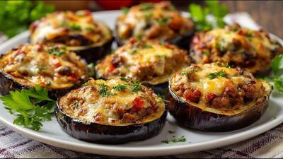 طرز تهیه یک دلمه متفاوت ایتالیایی با بادمجان، سوسیس و پنیر (فیلم)