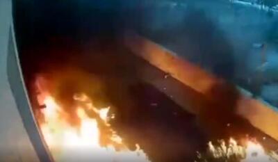 لحظه برخورد پهپاد یمنی به یک هتل در اسرائیل