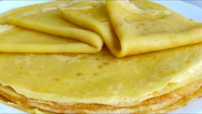 طرز تهیه پنکیک های نازک با شیر و آب!