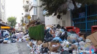 تصاویری از انباشت زباله در خیابان‌های یک شهر توریستی ترکیه + ویدئو