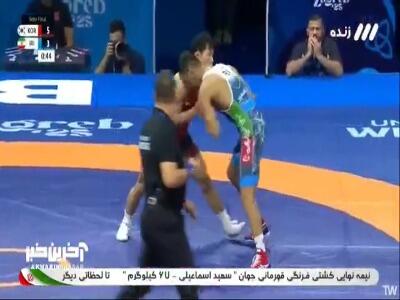 محمدمهدی کشتکار در نیمه‌نهایی وزن 63 کیلوگرم مسابقات کشتی فرنگی قهرمانی جهان با نتیجه 5 بر 3 مقابل چونگ از کره جنوبی شکست خورد و به فینال نرسید