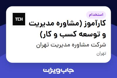 استخدام کارآموز (مشاوره مدیریت و توسعه کسب و کار) در شرکت  مشاوره مدیریت تهران