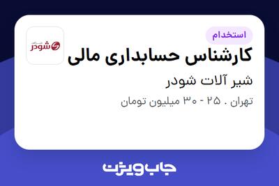 استخدام کارشناس حسابداری مالی در شیر آلات شودر