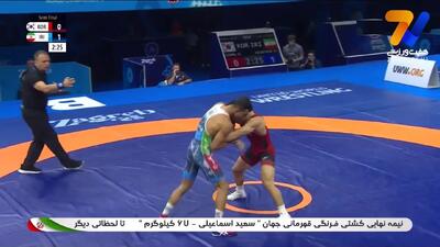 کشتی محمدمهدی کشتکار مقابل حریف کره‌ای در نیمه نهایی را ببینید + ویدیوی کامل
