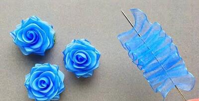 آموزش ساده ساخت گل های روبانی در خانه