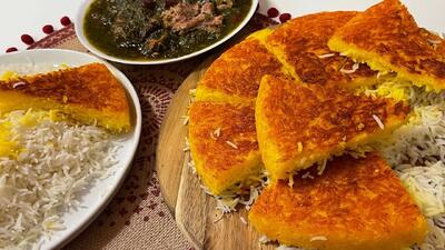  طرز تهیه ته دیگ زعفرانی خانگی / کمتر از ۵ دقیقه ته دیگ درست کنید