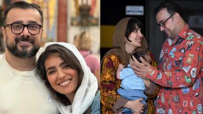 تصویر روز | عکس جدید مونا کرمی و سپند امیرسلیمانی در کنار فرزندشان | گلی شی