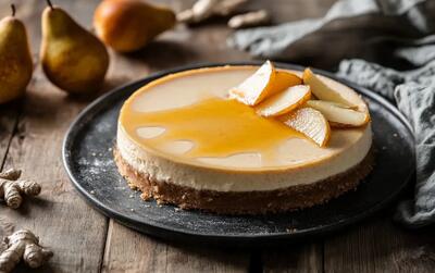 طرز تهیه چیزکیک زنجبیل و گلابی