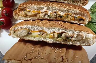 تهیه پنینی مرغ و قارچ خوشمزه / پنینی مرغ و قارچ را آسان درست کنید