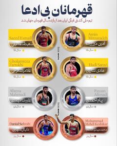 اینفوگرافی/ مدال آوران کشتی فرنگی ایران در رقابت جهانی | اقتصاد24