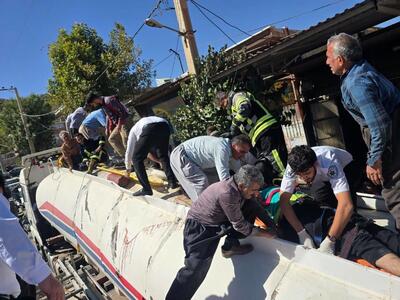 انفجار خونین یک دستگاه تانکر حمل سوخت در مریوان
