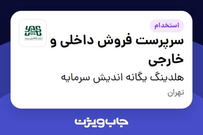 استخدام سرپرست فروش داخلی و خارجی در هلدینگ یگانه اندیش سرمایه