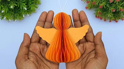 آموزش مرحله به مرحله ساخت فرشته کاغذی لانه زنبوری!