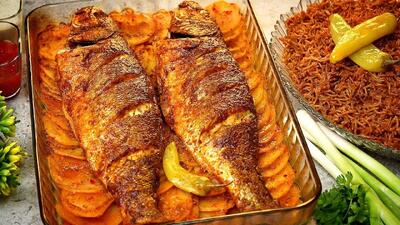 دیگه ماهی سرخ نکنید / طرز تهیه خوراک ماهی و سیب زمینی با چاشنی و مواد