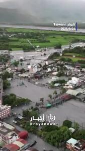 شهری در تایوان در گل و لای فرو رفت