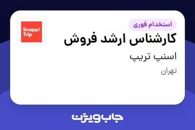 استخدام کارشناس ارشد فروش در اسنپ تریپ