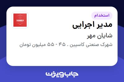 استخدام مدیر اجرایی در شایان مهر