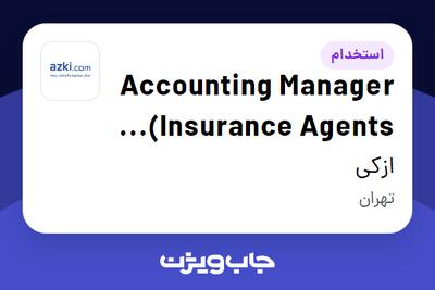 استخدام Accounting Manager (Insurance Agents Department) در ازکی