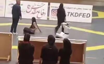 درگیری خواهران تکواندوکار، رقابت‌های لیگ زنان ایران را به‌هم ریخت - پارس فوتبال