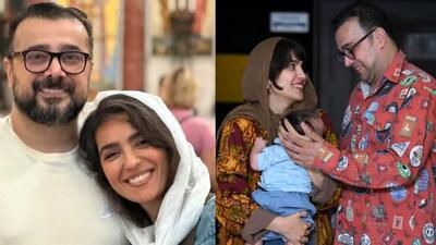 تصویر روز | عکس جدید مونا کرمی و سپند امیرسلیمانی در کنار فرزندشان