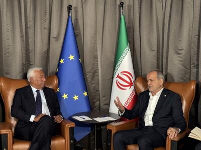 عکسی از دیدار پزشکیان با رئیس شورای اتحادیه اروپا