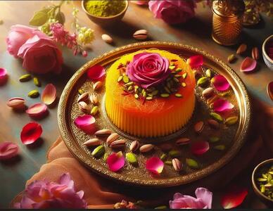 طرز تهیه کیک دسر زعفرانی؛ یک دسر ترکیبی با طعم و عطر دل‌انگیز