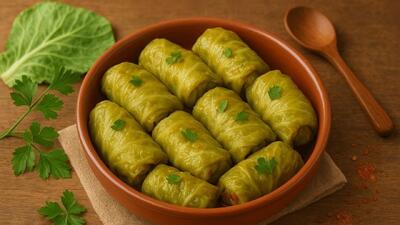 طرز تهیه دلمه کلم خوشمزه و مجلسی / پخت دلمه کلم پیچ به سبک ایرانی!
