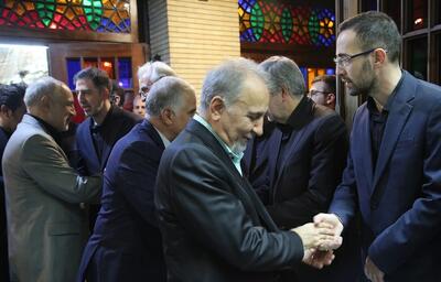 تصاویر: محمدعلی نجفی شهردار پیشین تهران در مراسم بزرگداشت مادر حدادعادل