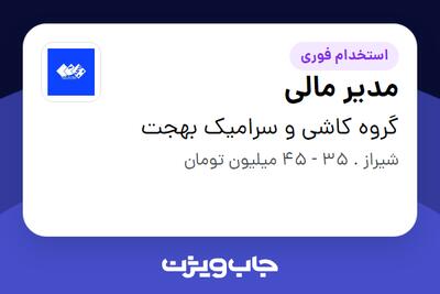 استخدام مدیر مالی در گروه کاشی و سرامیک بهجت