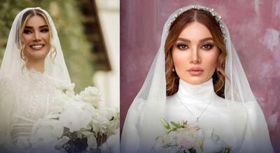 مقایسه دقیق لباس عروس محبوب ترین هنرمندان ایرانی/از لباس لاکچری مونا کرمی، نیلوفر پارسا با دنباله 3 متری، تا لباس کار شده متین ستوده...!