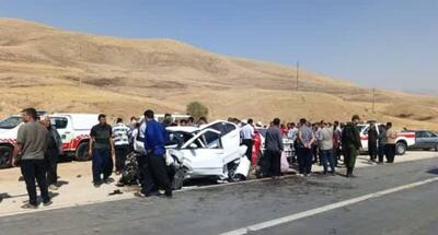 مرگ تلخ 3 هموطن بر اثر تصادف دو سمند در استان کرمانشاه