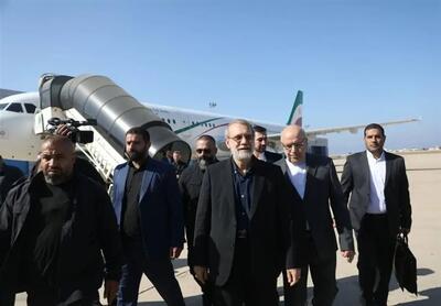 لاریجانی وارد بیروت شد / دیدار با نخست وزیر و رئیس مجلس لبنان / شرکت در مراسم سالگرد سید حسن نصرالله