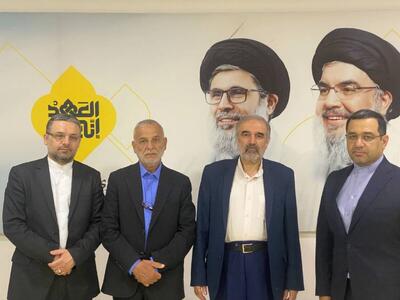 دیدار هیئت موتلفه ایران با علی شیخ دعموش در سالگرد شهادت سید حسن نصرالله