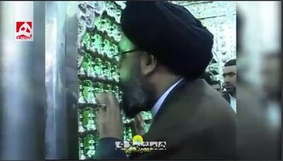 ۲۰ سال قبل؛ حضور شهید سیدحسن نصرالله در ایران و یک مکان مقدس | ویدئو