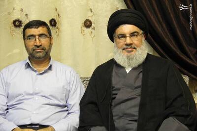 عکس/ شهید  محمود باقری  در کنار شهید  سید حسن نصرالله