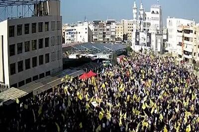 تجدید عهد حامیان مقاومت با شهید نصرالله در اولین سالگرد شهادتش