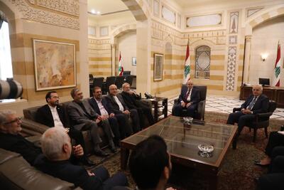 دیدار لاریجانی با «نواف سلام» نخست‌وزیر لبنان