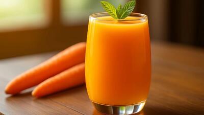 طرز تهیه آب هویج خامه ای با موز و هویج