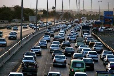 ترافیک سنگین در آزادراه قزوین - کرج - تهران