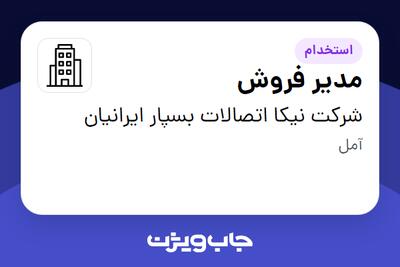 استخدام مدیر فروش در شرکت نیکا اتصالات بسپار ایرانیان