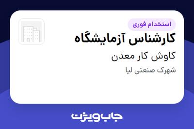 استخدام کارشناس آزمایشگاه - آقا در کاوش کار معدن