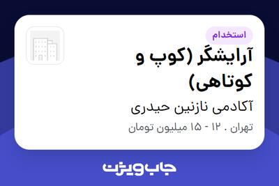 استخدام آرایشگر (کوپ و کوتاهی) - خانم در آکادمی نازنین حیدری