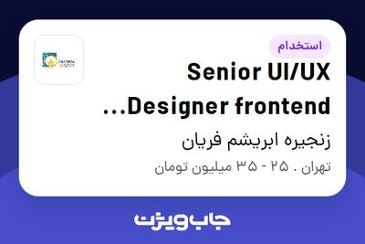 استخدام Senior UI/UX Designer frontend Developer در زنجیره ابریشم فریان
