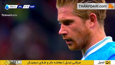 گل کوین دی بروین به میلان از روی نقطه پنالتی (میلان 2-1 ناپولی) - پارس فوتبال